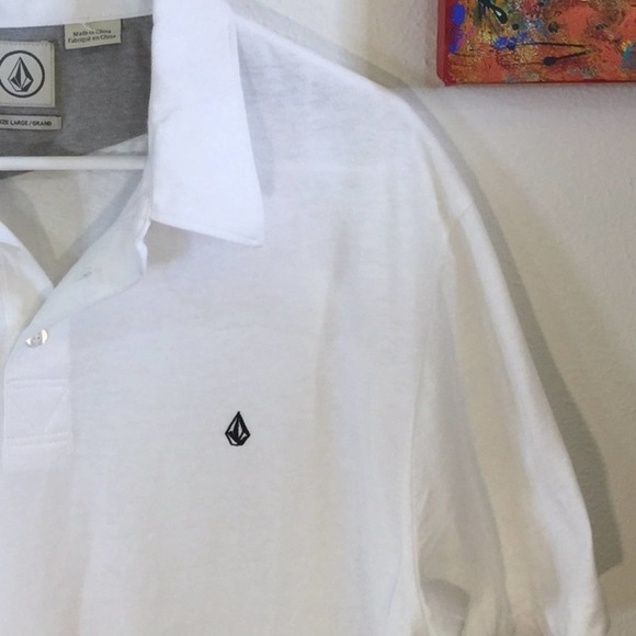 NWT Volcom Men's White Polo shirt | Small | - Picture 1 of 8